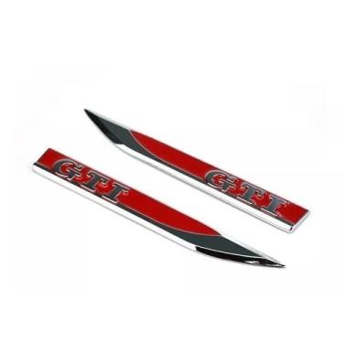 Imagem de Aplique Emblema Lateral Do Golf Gti Vermelho Com Cromado - Marçon