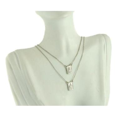 Imagem de Escapulário Ouro Branco 18k 750 Cadeado Dupla Face 60 Cm - JOIE JOIAS 