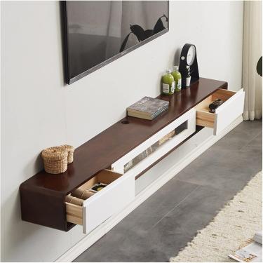 Imagem de Console de TV flutuante montado na parede sob suporte de TV console de TV flutuante armário de prateleira de entretenimento com gavetas e armazenamento para sala de estar quarto sala de mídia (cor: B,
