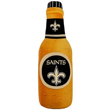 Imagem de Garrafa de cerveja NFL New Orleans Saints de pelúcia para cães e gatos – brinquedo de pelúcia mais fofo estádio SODA para cães e gatos com barulho interno e lindo nome/logotipo do time de futebol