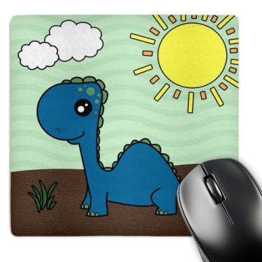 Imagem de 3dRose LLC Mouse pad com cenário de dinossauro azul bebê fofo 20 x 20 x 0,63 cm (mp_13797_1)