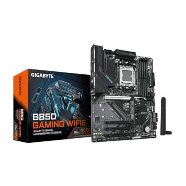 Imagem de GIGABYTE Placa-mãe B850 Gaming WIFI6 AMD AM5 LGA 1718, ATX, DDR5, 3X M.2, PCIe 5.0, USB-C, WIFI6E, LAN 1GbE, EZ-Latch, Garantia de 5 anos