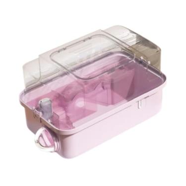 Imagem de WeiLaiKeQi Gaiola de transporte para hamster de viagem para porquinho da índia, gaiola para hamster, portátil e respirável para chinchilas, ratos, africanos,