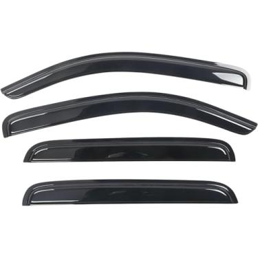 Imagem de Viseiras de janela de fita para Toyota Tacoma 2005-2015 (cabine tripulante, defletores de vento de janela automática laterais, ventshade, protetores de chuva para carros/caminhões