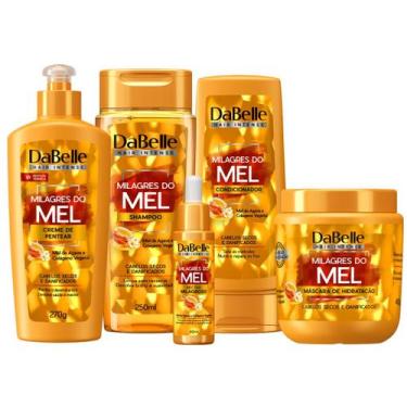 Imagem de Kit Dabelle Milagres Mel + Shampoo 410ml Máscara 400g Néctar 60ml Trat
