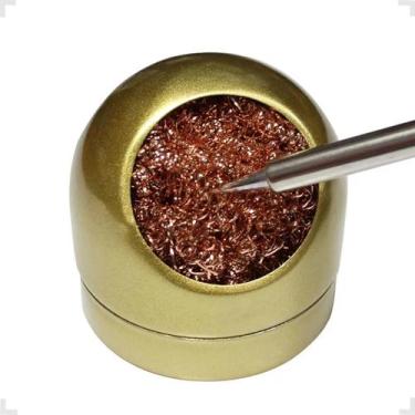 Imagem de Suporte Com Esponja Metálica Para Limpar Ponta De Ferro Solda Anti Oxi