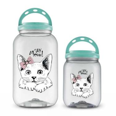 Imagem de Kit 2 Potes Ração 3,6L Petisco 1,7L Variados Armazenador - Bandeirante