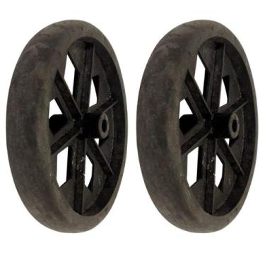 Imagem de Kit 2 Roda Para Carrinho De Feira Comum Pneu Maciço Eixo 9m - MARELAGO