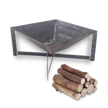 Imagem de Lareira A Lenha Para Área Externa Jardim  Cor Bruta do Aç - PRE MOLDAD