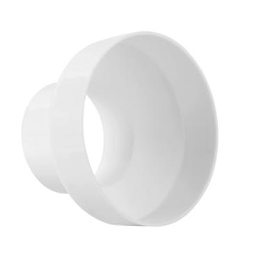 Imagem de Teqooza Redutor de duto, adaptador de duto de ar de 8 a 6 polegadas conector de tubo HAVC de plástico durável fácil instalação para sistema de ventilação em linha (200 mm a 150 mm), branco