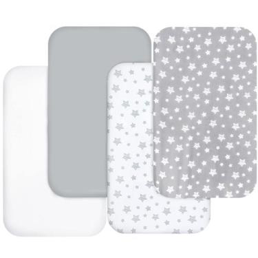 Imagem de Lençóis de Berço Moonsea - Pacote com 4 (Cinza) - 33x20cm
