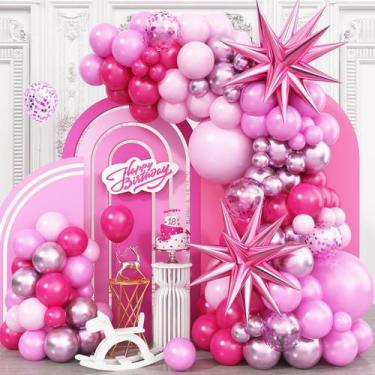 Imagem de Kit Arco de Balões Garland Adorely Pink com Balões Estrelados