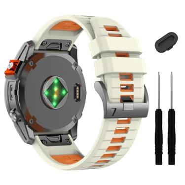 Imagem de Pulseira de relógio Garmin Fenix E/Fenix8 AMOLED de 47 mm/Fenix 7/7 Pro/6/6 Pro/5/5 Plus, pulseiras de silicone macias de ajuste rápido para smartwatch Forerunner 965 955/Approach S70 47 mm/Instinct