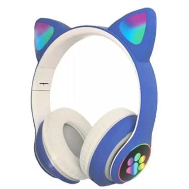 Imagem de Fone De Ouvido Bluetooth Orelha Gatinho Infantil Led Sem Fio - NoBrand