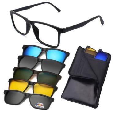 Imagem de Óculos De Sol Com Armação De Grau Clip On 6 Em 1 Envio 24hrs - 20V, Pr