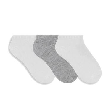 Imagem de Kit Meia Sapatilha Esportiva Feminina 3 Pares - SELENE, Cinza, U