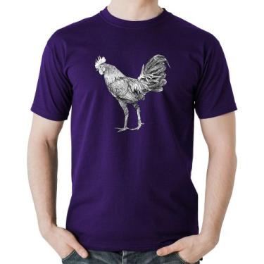 Imagem de Camiseta Algodão Galo Desenho - Foca na Moda, Roxo, P