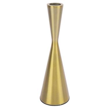 Imagem de Castiçal, Elegante Europeu Vintage Alumínio Ouro Castiçal Titular Geométrico Castiçal para Home Decor Casamentos Festas Mesas de Jantar (S 6 x 19cm / 2,36 x 7,48in)