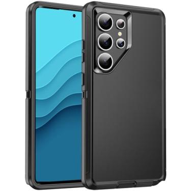 Imagem de J-NIFB Capa para Galaxy S25 Ultra [à prova de choque] [3 camadas] [sem protetor de tela] Capa robusta resistente para Galaxy S25 Ultra 5G, preta