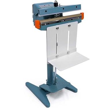 Imagem de Máquina comercial de selagem térmica de pedal, seladora de impulso de pedal com cortador, soldador de impulso com operação de pé e codificação para todas as folhas de plástico termoplástico, unilate