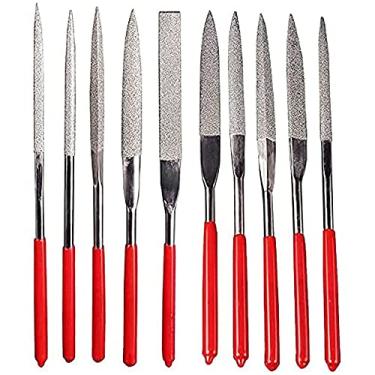 Imagem de Bestgle 10 peças 4 mm x 160 mm mini conjunto de lixa de agulha de diamante para esculpir metal azulejo cerâmica vidro madeira ajuste joalheiro hobby