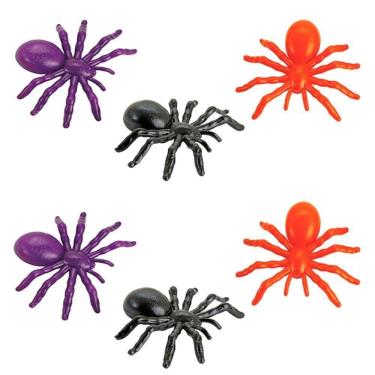 Imagem de Aranha De Plástico Colorida - 6 Unidades