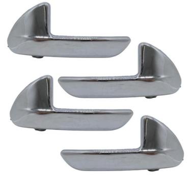 Imagem de Kit Jogo 4 Maçanetas Internas Peugeot 208 Citroen C3 Cromada - Felux