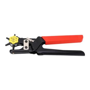 Imagem de Perfurador de Orifício de Cinto de Couro, Aço de Serviço Pesado 6 Orifícios Ferramenta de Punção de Orifício Ajustável Puncos Pequenos para Cintos Finos, Colares de Cachorro de