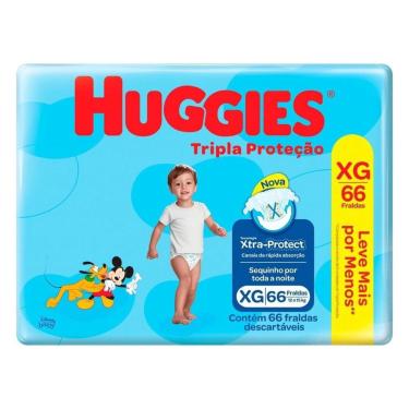 Imagem de Fralda Descartável Huggies Tripla Proteção Hiper XG - 66 unidades