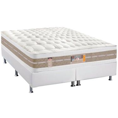 Imagem de Cama Box King: Colchão Molas Ensacadas Castor Pocket Silver Star Air df + Base crc Courano White(193x203)