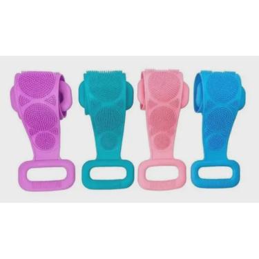 Imagem de Esfregão Esponja de Banho Estimável de Silicone Roxo Massageador e Esfoliante - Costas