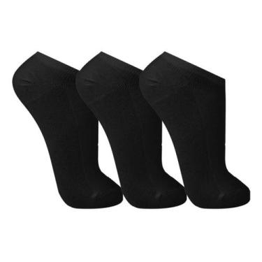 Imagem de Kit c/ 3 meia Trifil soquete invisível algodão sport Ref.: 7064, Preto