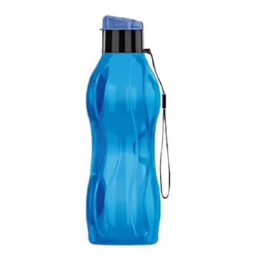 Imagem de Garrafinha De água Treino Squeeze Neon Academia Escola Atacado 600 Ml Resistente (Azul Translúcido)