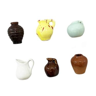 Imagem de YIJU 6x vasos de cerâmica fofos mini -planta vasos de plantio