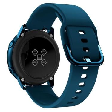 Imagem de Pulseira de Silicone Para Galaxy Watch Active 2 e Active r500 - Azul P