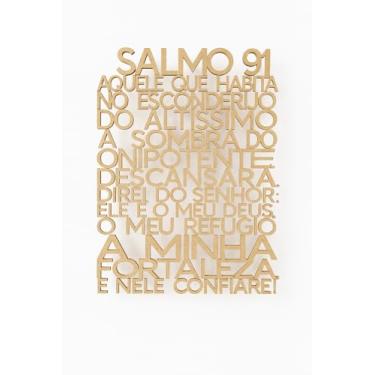 Imagem de Salmo 91 Painel Quadro em MDF Cru 20x27 Decoração Parede