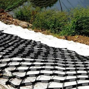 Imagem de LGEOELIAS Um reforço de parede de contenção de geogrelha, 3,3 6,5 10 13 16 20 pés de largura grade estabilizador de chão para garagem de cascalho 5,8 cm, pátio ao ar livre, jardim, inclinação