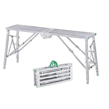 Imagem de Plataforma de andaime de aço galvanizado de altura ajustável para limpeza de teto/pintura, plataforma de trabalho dobrável portátil escada de torre