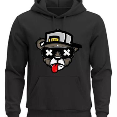 Imagem de Moletom Personalizado Urso Bone Bolado Fio 30.1 - Hs, Preto, GG