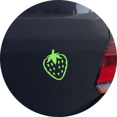 Imagem de Adesivo de Carro Fruta Morango - Cor Verde Claro - Melhor Adesivo, Ver