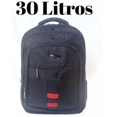 Imagem de Mochila Escolar De Costa Com 4 Bolsos Reforçada Cor: Preto - Elite
