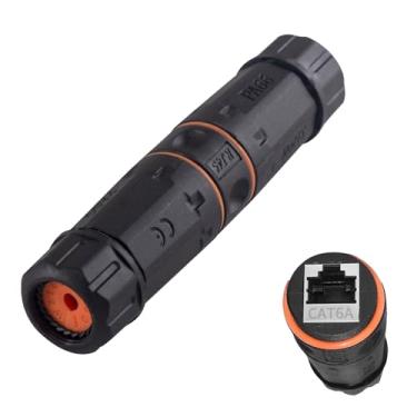 Imagem de Danfetsoy Acoplador RJ45 Cat6A IP68 à prova d'água, conector Ethernet RJ45 à prova d'água adequado Cat6A/Cat6/Cat5E/Cat5 para câmera CCTV, equipamentos eletrônicos, aeronáutica náutica