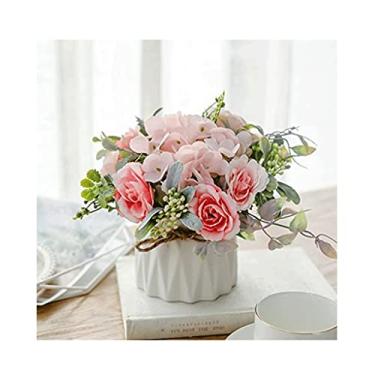 Imagem de XZSXHE Arranjos de flores artificiais de seda para plantas artificiais, enfeite decorativo, buquê de casamento, enfeite de mesa
