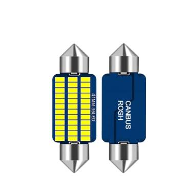 Imagem de Lâmpada LED Festoon 41mm com 36 LEDs SMD 3014, Cor 4300K Neutra, Compatível com Canbus, Ideal para Iluminação Interna Automotiva, Luz de Teto e Placa (Branco-quente | Torpedo/Festoon/C5W/C10W)
