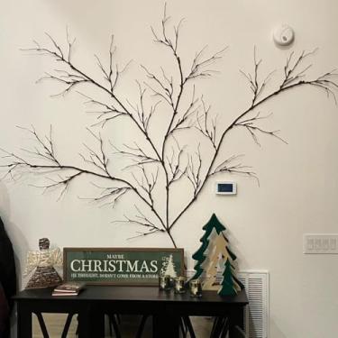 Imagem de 4 ramos de árvore artificiais realistas dobráveis em madeira de cerejeira sintética para artesanato, galhos, guirlandas, videiras, plantas, palito para pendurar na parede, para decoração minimalista