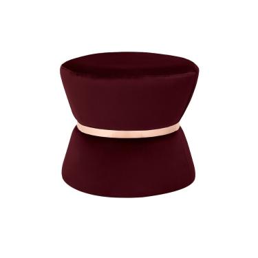 Imagem de Puff Sala de Estar 45cm Dhaka Veludo Vinho Gran Belo