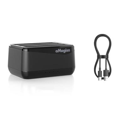 Imagem de debous Hub de carregamento de bateria para Insta360 X4 X 4 com cabo de carregamento compartimentos para cartão MicroSD