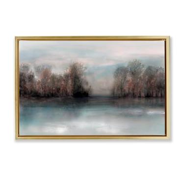Imagem de Stupell Industries Murky Forest Mirage Gold Framed Floater Canvas Wall Art Design por Val Rhodes, 78 x 53 cm