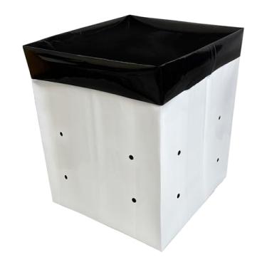 Imagem de A.A Sacos de cultivo de 15 galões preto e branco sacos de berçário de poliéster para plantas, cultivo de árvores, estufa (pacote com 10)