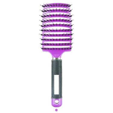 Imagem de Escova de Nylon Extra Larga para Cabelos Cacheados - Desembaraçador para Cabelos Molhados e Fofinhos | Ferramentas para Modelar Cabelos Grossos com Cerdas Massageadoras (A18)